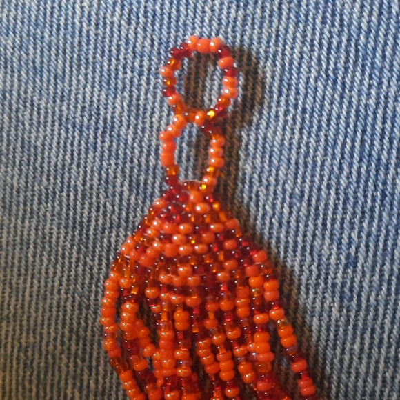 12 Strand Cuff Beaded Orange Tone Bracelet.. Orangreffic must see - Picture 4 of 5